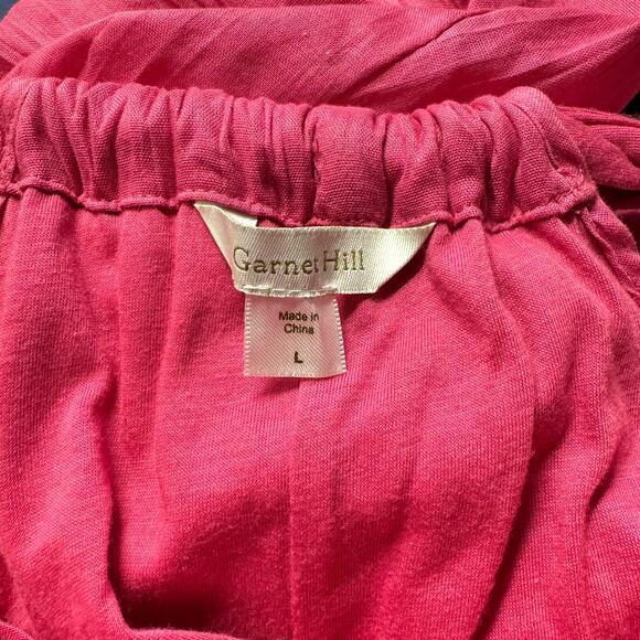 Garnet Hill Hot Pink Crinkle Gauze 100% Cotton Maxi Dress Long Beachy Coverup - Picture 13 of 13